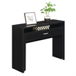 UrbanPro Modern Console/Sliding Desk with Drawer and Riser in Black Wood Finish