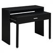 UrbanPro Modern Console/Sliding Desk with Drawer and Riser in Black Wood Finish