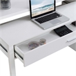UrbanPro Modern Console/Sliding Desk with Drawer and Riser in White Wood Finish