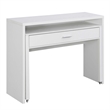 UrbanPro Modern Console/Sliding Desk with Drawer and Riser in White Wood Finish
