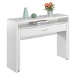UrbanPro Modern Console/Sliding Desk with Drawer and Riser in White Wood Finish
