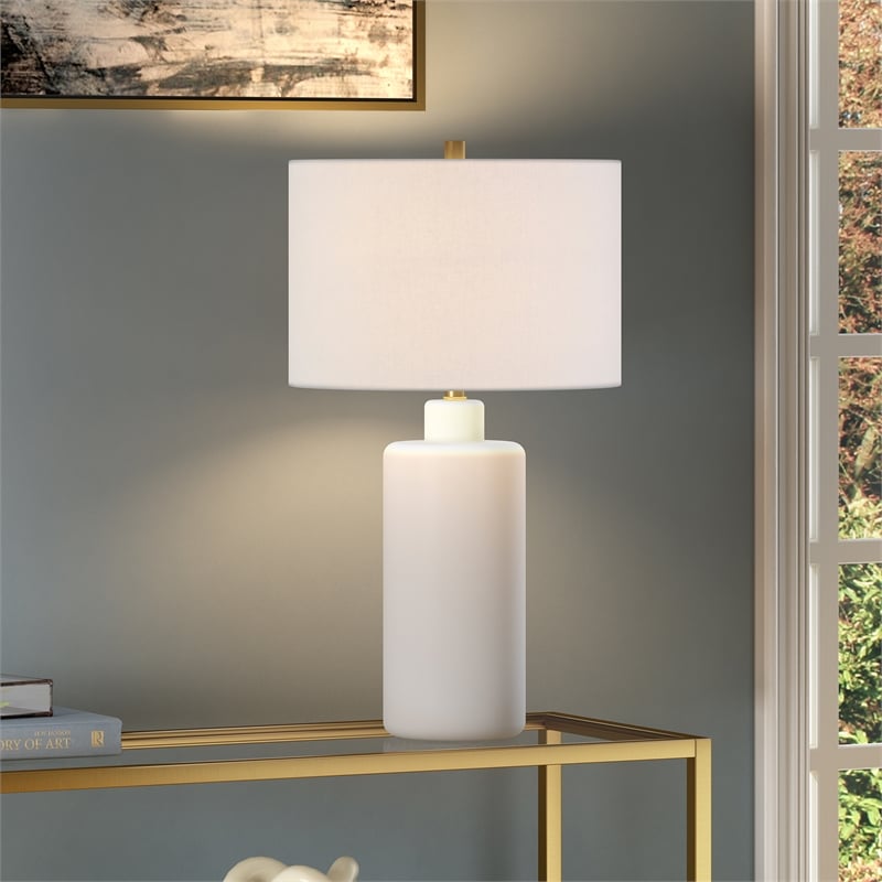UrbanPro Contemporary Ceramic Table Lamp in Matte White