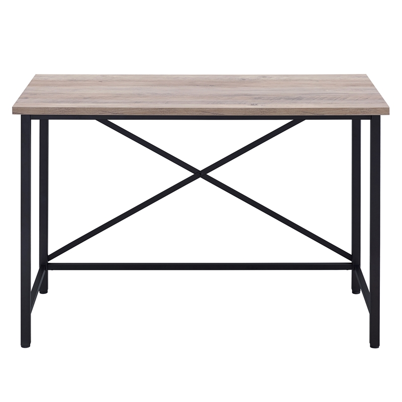 UrbanPro Contemporary Desk in Black and Gray Oak