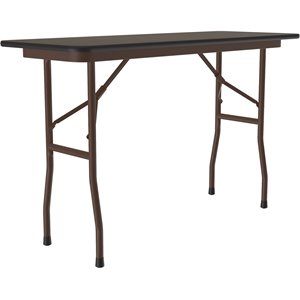UrbanPro Steel Plastic Walnut Folding Table Rectangular 18&quotW x 48&quotD Unassembled