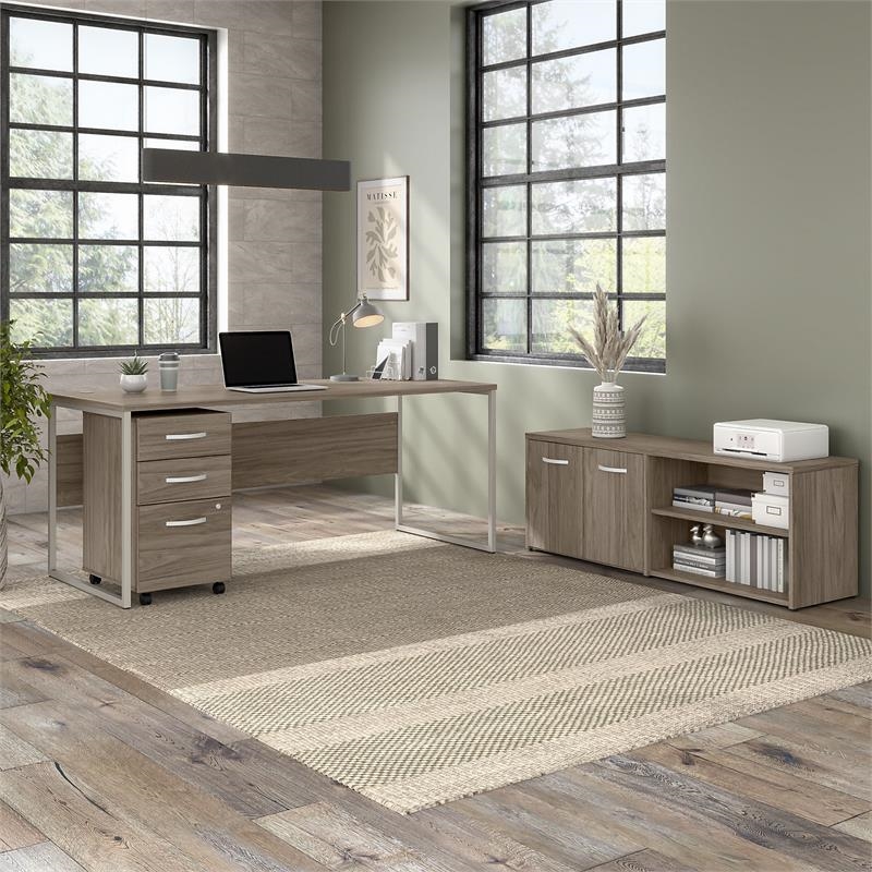 UrbanPro Modern Engineered Wood Computer Table Desk in Hickory brown