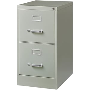 UrbanPro 22&quot 2-Drawer Metal Letter Width Vertical Filing Cabinet in Light Gray