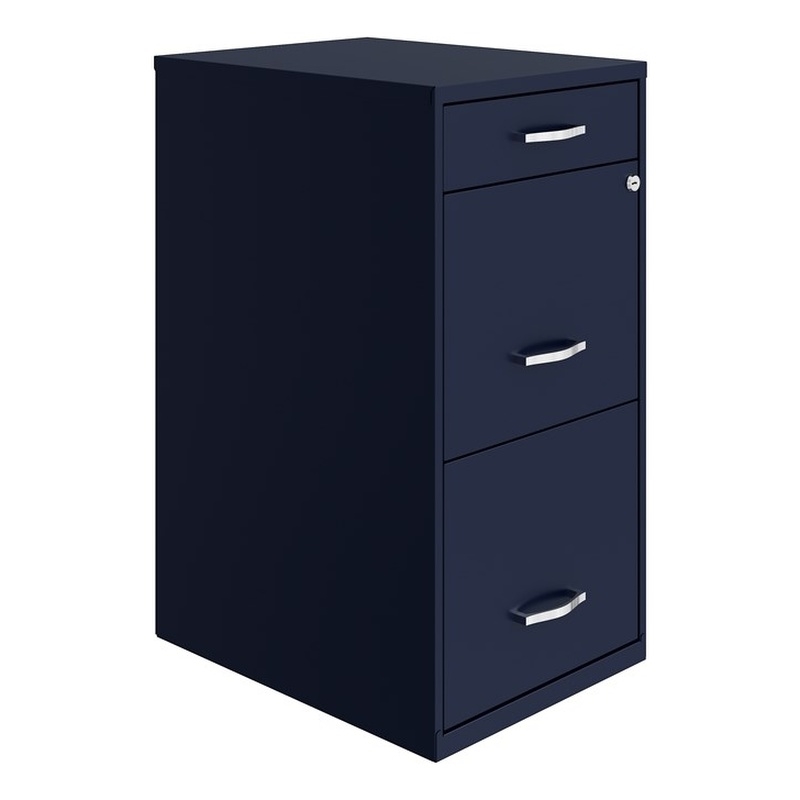 UrbanPro Metal Navy Filing Cabinet Vertical 3-Drawers 27.32