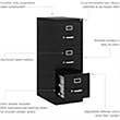 UrbanPro Metal Black Filing Cabinet Vertical Pre-Assembled 40.19