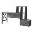 UrbanPro Transitional Wood Multi-Storage Desk in Distressed Gray