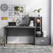 UrbanPro Transitional Wood Multi-Storage Desk in Distressed Gray