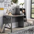 UrbanPro Transitional Wood Multi-Storage Desk in Distressed Gray