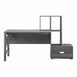 UrbanPro Transitional Wood Multi-Storage Desk in Distressed Gray