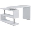 UrbanPro Engineered Wood Adjustable Corner Writing Desk in White and Chrome