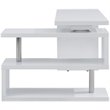 UrbanPro Engineered Wood Adjustable Corner Writing Desk in White and Chrome