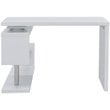 UrbanPro Engineered Wood Adjustable Corner Writing Desk in White and Chrome
