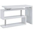 UrbanPro Engineered Wood Adjustable Corner Writing Desk in White and Chrome