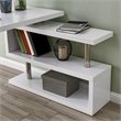UrbanPro Engineered Wood Adjustable Corner Writing Desk in White and Chrome