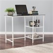 UrbanPro Glass White Desk Rectangular Sleek Minimalist 42