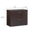 Urbanpro Engineered Wood 2 Drawer Lateral Filing Cabinet in Espresso