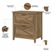 UrbanPro 2 Drawers Contemporary Wood Lateral File Cabinet in Pine