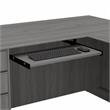 UrbanPro L Shaped Computer Desk with Drawers in Modern Gray - Engineered Wood