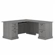 UrbanPro L Shaped Computer Desk with Drawers in Modern Gray - Engineered Wood