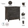 UrbanPro 2 Drawers Farmhouse Wood Lateral File Cabinet in Gray