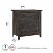UrbanPro 2 Drawers Farmhouse Wood Lateral File Cabinet in Gray