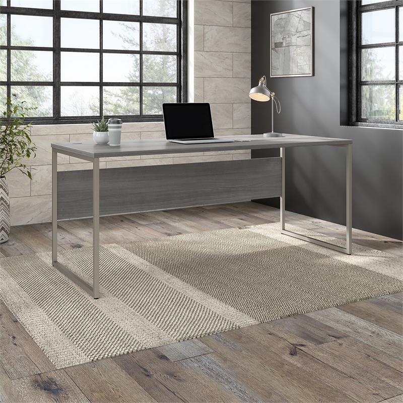 UrbanPro 72W x 30D Computer Table Desk in Platinum Gray - Engineered Wood