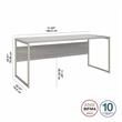 UrbanPro 72W x 30D Computer Table Desk in Platinum Gray - Engineered Wood