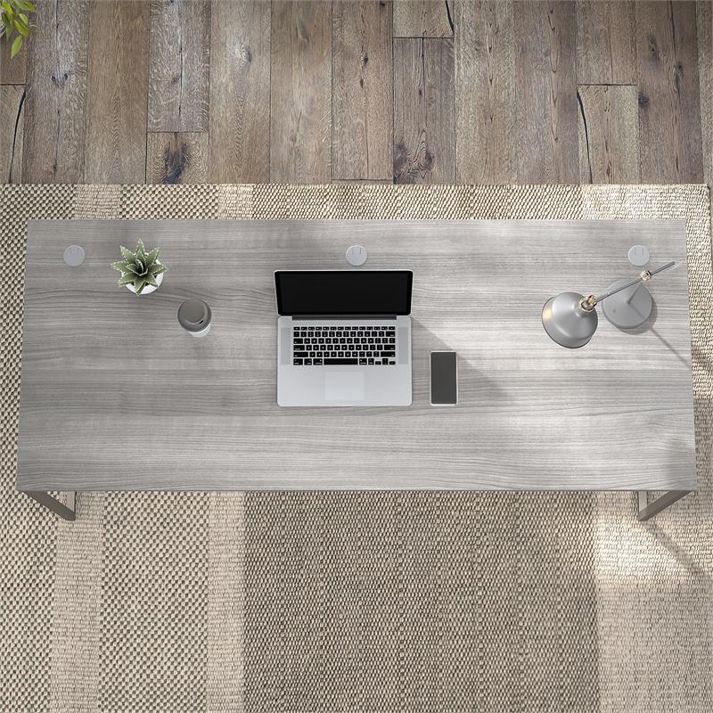 UrbanPro 72W x 30D Computer Table Desk in Platinum Gray - Engineered Wood