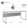 UrbanPro 72W x 30D Computer Table Desk in Platinum Gray - Engineered Wood