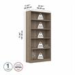 UrbanPro Tall 5 Shelf Bookcase in Ash Gray - Engineered Wood