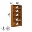 UrbanPro Tall 5 Shelf Bookcase in Natural Cherry - Engineered Wood