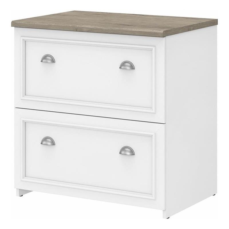 UrbanPro Engineered Wood White and Gray File Cabinet Rectangular 30W x 20D x 30H Unassembled