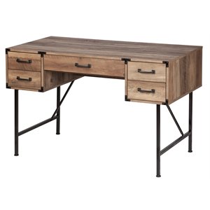 Urbanpro MDF Rustic Oak Writing Desk Rectangular 47.2&quot Unassembled