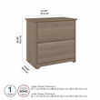 UrbanPro Engineered Wood Ash Gray Lateral File Cabinet Rectangular 31.26