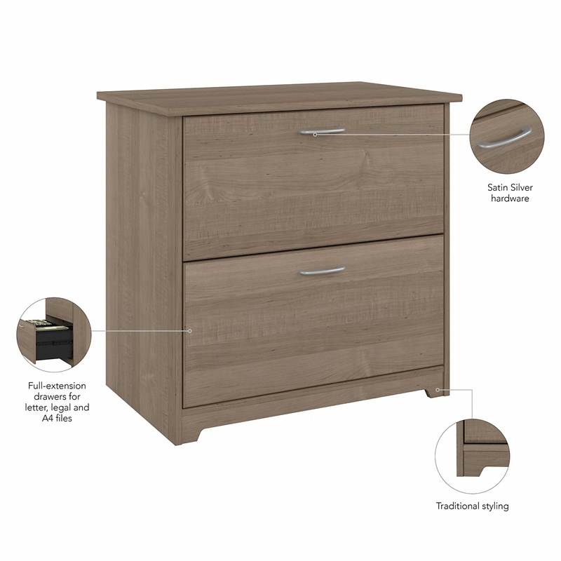 UrbanPro Engineered Wood Ash Gray Lateral File Cabinet Rectangular 31.26