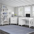 UrbanPro Pure White Oak Computer Desk Bundle With Storage