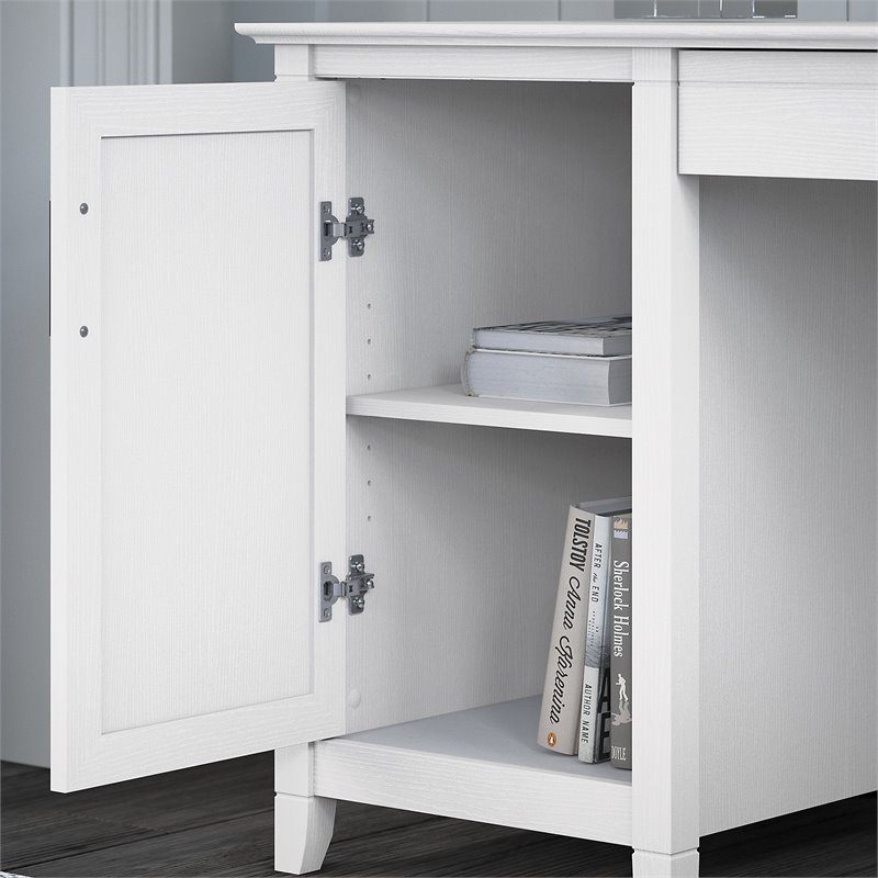 UrbanPro Pure White Oak Computer Desk Bundle With Storage