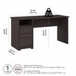 UrbanPro 60W Computer Desk with Drawers in Heather Gray - Engineered Wood