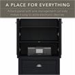 UrbanPro Storage Cabinet with File Drawer in Black and Cherry - Engineered Wood