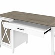 UrbanPro Contemporary Wood Computer Desk with Storage in Gray