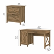 UrbanPro 54W Computer Desk with File Cabinet in Reclaimed Pine - Engineered Wood
