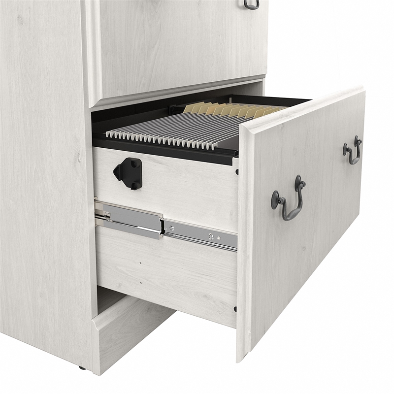 UrbanPro Engineered Wood Linen White Oak Lateral File Cabinet Rectangular Locking Drawers 27