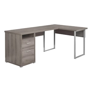UrbanPro Computer Desk Home Office Corner 80&quotL L Shape Work Laptop Metal Brown