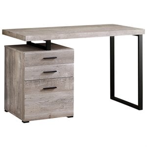 UrbanPro Computer Desk Home Office Laptop Storage Drawers 48&quotL Work Metal Beige