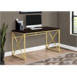 UrbanPro Computer Desk Home Office Laptop Work Metal Laminate Brown Gold