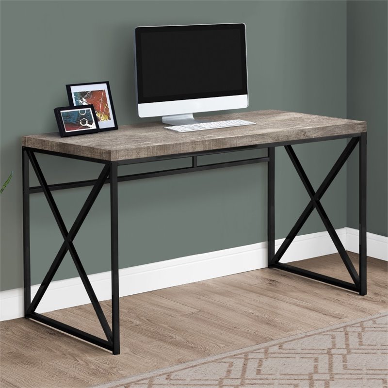 UrbanPro Computer Desk Home Office Laptop Work Metal Laminate Beige Black