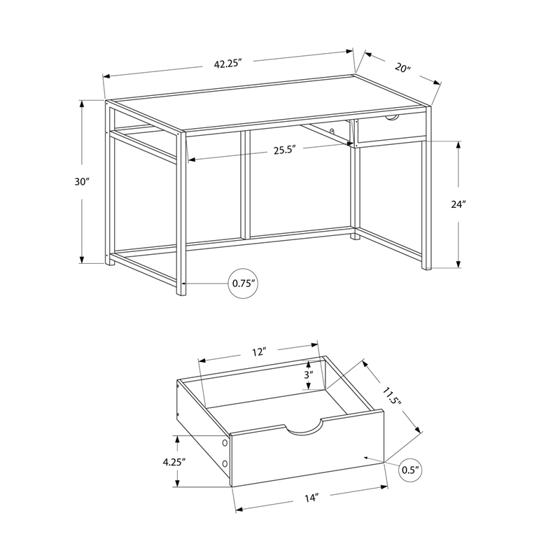 UrbanPro Computer Desk Home Office Laptop Storage Drawer 42